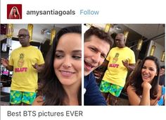 two pictures of people in yellow shirts and blue shorts with the caption best bts pictures ever