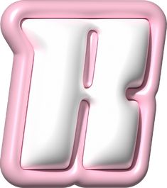 the letter b is pink and white in color