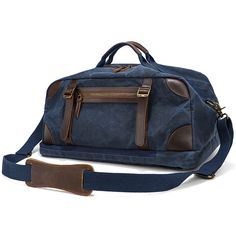 Woosir Vintage Waxed Canvas Travel Bag Waxed Canvas Duffle Bag, Fishing Shoes, Canvas Duffle Bag, Canvas Travel Bag, Leather Weekender, Leather Weekender Bag, Canvas Messenger Bag, Waist Bags, Blue Backpack