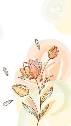 an abstract floral background with flowers and leaves