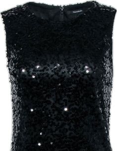 Current Boutique-Tahari - Black Sequin Sleeveless Mini Dress Sz 2 Formal Sleeveless Sparkling Sequin Dress, Sparkling Sleeveless Sequin Dress For Formal Occasions, Sparkling Sleeveless Sequin Dress For Formal Events, Glamorous Black Sleeveless Sequin Dress, Black Sleeveless Glamorous Sequin Dress, Black Sleeveless Sequin Dress With Contrast Sequins, Black Sleeveless Embellished Sequin Dress, Black Sleeveless Sequin Dress For Cocktail Parties, French Girl Chic