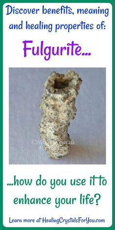 Crystal Properties and Meanings #Fulgurite is #fusedquartz| unique #glasstube that is created by #lightning striking sand. Due to way it was formed by lightning it helps #electricalsensitivity helps reactions to #wi-fi and #cellphoneemissions Chakra Health, Crystal Resin