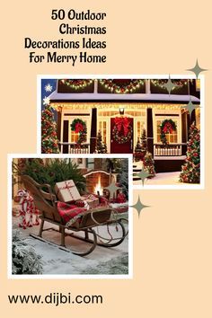 the front cover of an outdoor christmas decoration idea for merry home