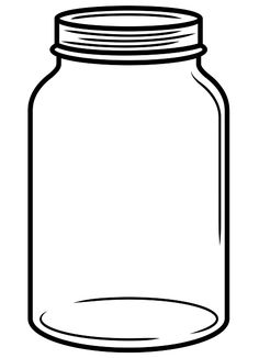 a glass jar filled with liquid or water on a white background, hand drawn illustration