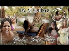 a group of women in bathing suits and bikinis posing for a magazine cover with palm springs