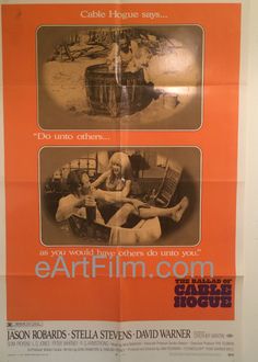 an old movie poster with two women sitting at a table in front of a barrel