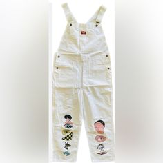 Sofa Enrquez Dickies Collab, Abstract Faces #Latina #Palomawool #Workwear Hipster Illustration, White Overalls, Fred Segal, Dickies Pants, Abstract Faces, Pant Jumpsuit, Jumpsuit Romper, Work Wear, Overalls