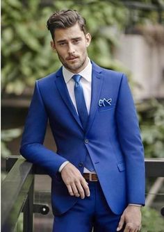 High Quality Straight Fit Men's Suit - Men & women apparel Mens Blue Suit, Groom In White, Wedding Suits Men Grey, Blue Groomsmen Suits, Blue Suit Wedding, Groom Tuxedo, Dress Suits For Men, Groomsmen Suits, Slim Fit Suits