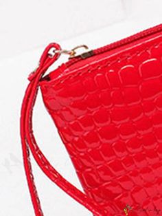 BirdinBag - Red Crocodile Embossed Square Bag with Stylish Wrist Band Red Crocodile Pattern Rectangular Shoulder Bag, Red Crocodile Pattern Rectangular Bag, Trendy Bags With Wrist Strap As Gift, Trendy Bag With Wrist Strap For Gift, Trendy Bags With Wrist Strap For Gift, Red Bags With Wrist Strap For Daily Use, Red Bag With Wrist Strap For Daily Use, Red Wrist Strap Bag For Daily Use, Wrist Band