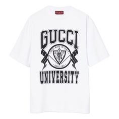 Gucci Cotton Jersey Printed T-shirt 'White' 798115-XJGU9-9074 Limited Edition Sneakers, Apparel Shop, Sports Sneakers, Shirt White, Print T Shirt, Limited Edition, Gucci, Sports, Sneakers