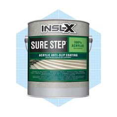 an image of a white paint with the words insx sure step on it's side