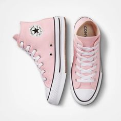 Brand New Girls' Grade School+1.5=Womens Size Light Pink Converse, Pink Chuck Taylors, Pink Chucks, Cute Converse Shoes, Cute Converse, Pink High Tops, Rainbow Sneakers, Preppy Shoes, All Star Shoes