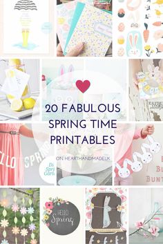 some pictures with the words fabulous spring time printables