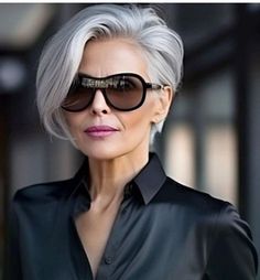 Grey Hair And Glasses Silver Foxes, White Hair Styles, Edgy Short Haircuts, Short White Hair, Short Hair Images, Messy Short Hair, Edgy Short Hair