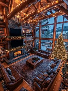 Christmas Living Rooms, Timber House, Luxury Lifestyle Dreams, Cabin Ideas, Winter Vacation, House Layouts, Dream Destinations, Dream Room