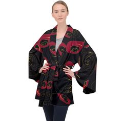 Fish 7 Long Sleeve Velvet Kimono | CowCow