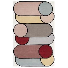 a rug with different colors and shapes on it