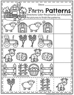 farm animals worksheet for kids to practice counting and matching their numbers with pictures