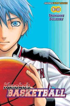 an anime character with blue hair holding a basketball ball in front of his face and the words kurokobi basket ball on it's chest