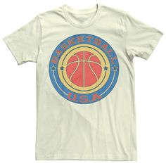 a white t - shirt with an image of a basketball in the center and stars around it