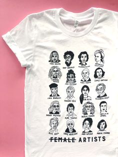 White Artsy Art For Collection, Feminist Artist, Graphic Shirt Design, Artist Tees, Tees Pattern, Favorite Artist, Teacher Outfits, Art Shirts, Art Clothes