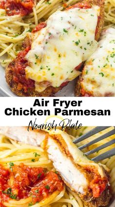 air fryer chicken parmesan is an easy and delicious dinner that's ready in less than 30 minutes