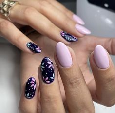 Nails Art Designs, Gel Art, Black Nail, Floral Nails, Nail Gel, Fancy Nails, Chic Nails, Summer Nail, Short Acrylic Nails