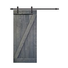 Z Series 30 in. x 84 in. Gray Knotty Pine Wood Interior Sliding Barn Door with Hardware Kit - Super Arbor Pine Wood Interior, Weathered Grey Stain, Wood Barn Door, Interior Sliding Barn Doors, Barn Door Kit, Metal Barn, Knotty Pine, Rustic Traditional, Door Hardware Interior