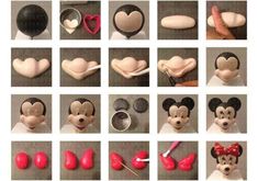 the instructions for making mickey mouse ears and heart shaped hair clips are shown in multiple pictures