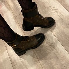 Louis Vuitton Ankle Boots Worn 3-4 Times Looks Brand New Perfect Condition Fits 7.5 Feet Size 8 Louis Vuitton Ankle Boots, Lv Boots, Louis Vuitton Outfit, Shoes Louis Vuitton, Louis Vuitton Boots, Louis Vuitton Shoes, Bootie Boots, Black And Brown, Ankle Boots