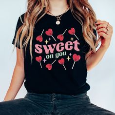 This Sweet on You lollipop candy heart t-shirt is a gift for yourself (or a sweetheart) on Valentine's Day or any time of year. Unisex sizing. Order up for an oversized look. DESCRIPTION * Our shirts are soft and comfortable and the styling possibilities are endless. Roll up the sleeves, tie a side knot, front tuck, or wear it while lounging around the house. * 100% Airlume combed and ringspun cotton (fiber content may vary for different colors). * Ribbed knit collars to bolster shaping.  * The shoulders have taping for better fit over time. Dual side seams hold the garment's shape for longer.  * Fitting is unisex, runs true to size. CARE INSTRUCTIONS * Cotton shirts will shrink about half a size (give or take). Recommended to wash inside out with cold water. Air or tumble dry. Do not blea Man I Feel Like Im 30, Gender Keeper, Themed Gender Reveal, Keeper Of The Gender, Scoop Ice Cream, Birthday Vibes, Gigi Shirts, Gender Reveal Shirts, 30th Party