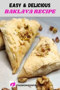 Baklava filled with dates and nuts Baklava Easy Recipe, Quick Baklava Recipe, Homemade Baklava Recipe, Easy Baklava Recipe, Baklava Flavors, Nut Free Baklava, Easy Baklava, Date Filling, Homemade Baklava