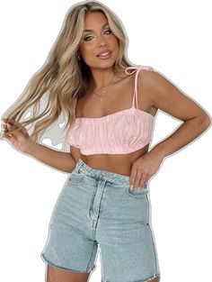 Casual Crop Top With Tie Straps, Trendy Summer Crop Top With Tie Back, Casual Tie Back Crop Top For Summer, Trendy Tie Back Crop Top For Spring, Casual Summer Crop Top With Tie Back, Trendy Tie Back Crop Top For Summer, Casual Crop Top With Straps, Summer Crop Top With Knotted Straps, Casual Strapped Crop Top