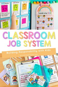 classroom job system for kids with pictures and text