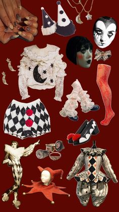 pierrot clown themed outfit and accessories Pierrot Clown Costume, Cute Clown Makeup, Halloween Circus, Halloween Coustumes