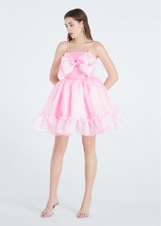 "SGinstar Kristy sweet pink bow mini dress cocktail party dress -Made to order for every sizes -For the perfect dress and fast ship please give me your size ( bust, waist and hips) -Please check my sizes chart before ordering -Dress made with polyester organza fabric -back size has a zipper -a straps can be take off -Color: more than 18 colors -Dry clean only SGinstar Size Guide UK4/US0/EU32/AU4 Bust 31\"(78cm.) Waist24\"(60cm.) Hips33\"(83.5cm.) UK6/US2/EU34/AU6 Bust32\"(80.5cm.) Waist25\"(63cm Feminine Party Mini Dress With Bow, Feminine Mini Dress With Bow For Party, Pink Bow Mini Dress For Cocktail, Flirty Bow Mini Dress For Summer, Pink Cocktail Mini Dress With Bow, Flirty Summer Mini Dress With Bow, Pink Bow Mini Dress For Wedding, Pink Party Dress With Bow, Pink Mini Dress With Bow For Evening