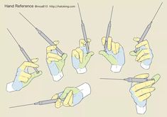 hands holding surgical instruments and pointing them at the needle in each other's hand