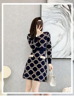 CN: GuangdongOrigin: Mainland ChinaGender: WOMENMaterial: Knitting CottonStyle: Office LadySilhouette: A-LINEPattern Type: PlaidSleeve Length(cm): FullDecoration: Three-dimensional decorationDresses Length: Above Knee, MiniSleeve Style: RegularWaistline: empireNeckline: O-NeckSeason: AutumnPlace Of Origin: China (Mainland)Age: Ages 18-35 Years OldType: RegularFabric Type: KnittingProfile Type: AClosure Type: PulloverRelease Date: Autumn 2022 Dresses French Style, Fall Winter Dress, Fall Winter Dresses, Autumn 2022, Knit Bottom, Fabric Suppliers, Royal Blue Dresses, Winter Dress, Knitted Dress