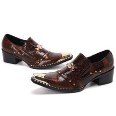 If you're on a budget and need a pair of stylish dress shoes, the appropriate is to try these dress shoes. The fine-quality genuine leather upper gives a smart look, but you know what? These dress shoes are also highly functional. You will love these pointed-toe dress shoes as their rubber outsole ensures maximum comfort through prolonged wear. Make your party look special with these men's dress shoes. SpecificationsBrand Name: GeraldBlackShoes Type: OxfordsShoes Type: DressOrigin: Mainland ChinaUpper Material: Genuine LeatherUpper-Genuine Leather Type: Cow LeatherPattern Type: SolidModel Number: JTBZ73Insole Material: Synthetic LeatherFit: Fits true to size, take your normal sizeLining Material: Synthetic LeatherClosure Type: Slip-OnSeason: Spring/AutumnDepartment Name: AdultOccasion: Par Italian Party, Shoes Names, Pointed Shoes, Slip On Dress Shoes, Fashionable Shoes, Shoe Tags, Point Shoes, Formal Shoes For Men, Red Heels