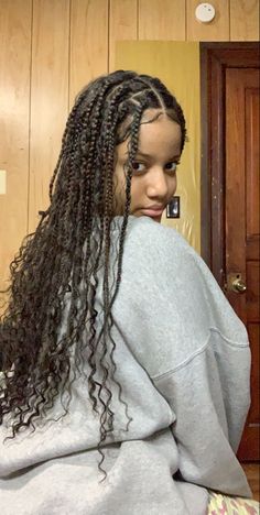 Goddess Braids Light Skin, Natural Goddess Braid, Braids On Mixed Girls, Goddess Braids Medium Length, Braids Mixed Girl, Goddess Braids Natural Hair, Bohemian Braided Hair, Curly Braided Hairstyles, Dyed Curly Hair