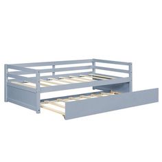 the bed frame has two drawers underneath it