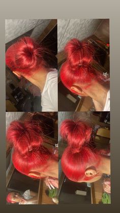 Red And Pink Dyed Hair, Short Red Hair Black Women, Red And Pink Hair Black Women, Red Hair Black Women Natural, Red Natural Hair Black Women, Dyed Natural Hair For Black Women, Red Hairstyles For Black Women, Hair Dye Ideas Black Women, Hair Stripes