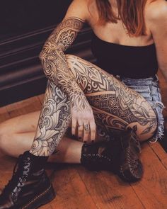 Tattoo Ideas Mandala Lotus Flower Tattoo, Mandala Lotus Flower, Upper Thigh Tattoos, Feminist Tattoo, Arm Sleeve Tattoos For Women, Mandala Lotus, Full Arm Tattoos, Tattoed Women