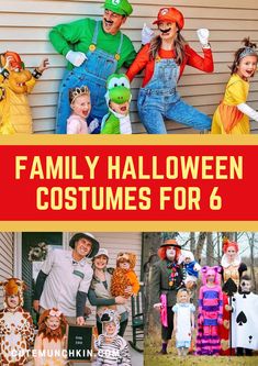 Family Halloween costumes for 6 by Cute Munchkin. Learn where to buy easy family Halloween costumes on Amazon. Includes family Halloween costumes for Disney, The Wizard of Oz, Alice in Wonderland, a family circus, and Disney's Toy Story. Halloween Costume Ideas For Family Of 6, 6 Family Halloween Costumes, Multi Family Halloween Costumes, Family Of 5 Halloween Costumes Mario, 6 Person Family Halloween Costumes, Family Costumes Family Of 5, Family Of 7 Costume Ideas, M&m Family Costume, Halloween Costume For Siblings