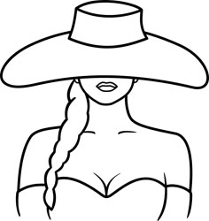 a woman wearing a large hat with braids