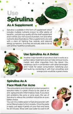 the health benefits of spirulina info sheet with information on how to use it