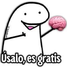 a drawing of a person holding a pink brain in one hand and the words usao, es gratis above it