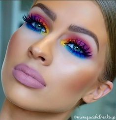 Bright Eyeshadow, Carnival Makeup, Rainbow Makeup