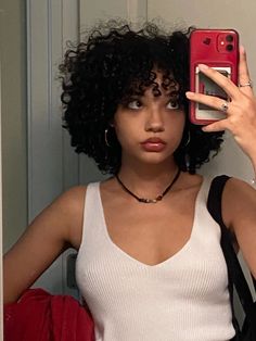 35 Pretty Short Hairstyles For Curly Hair to Make You WOW! Short Curls Aesthetic, Short Afro With Bangs, Curly Wolf Cut Black Women, Short Curly Haircuts Black Women, 3b Short Hair, Short 3a Hair, 3c Short Hair, 3c Short Curly Hair, Short Curly Hair 3c