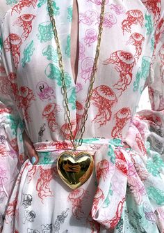 14kt Giant Heart Necklace – Peri.A Affordable Playful Heart Necklace, Luxury Artisan Heart Necklace, Large Puffy Heart Pendant, Brighton Puffy Heart Necklaces, Made In, Heart Necklace, Lobster Clasp, In Italy, Italy